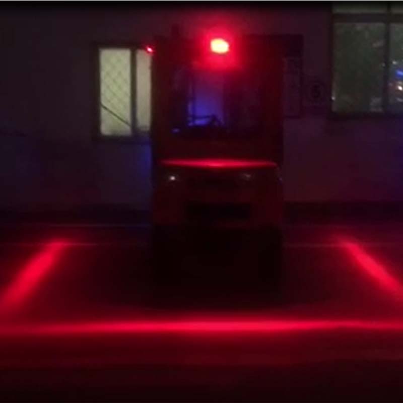 led叉車紅光區(qū)域燈效果圖